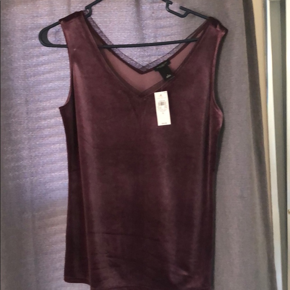 Purple velvet sleeveless top